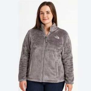 The North Face "Osito" Fuzzy Fleece Full Zip Up Jacket. Grey. Women Size M.
